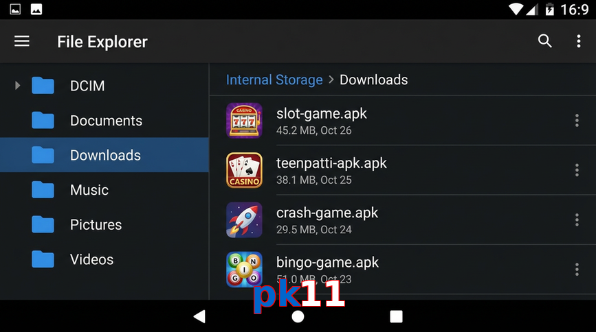 Main screen of Pk11 gameapk page for PK players